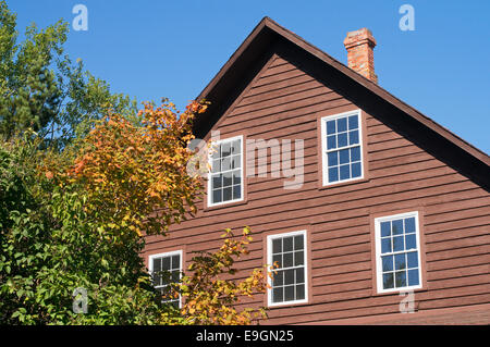 Il vecchio edificio in legno di isolotto di argento, Ontario, Canada Foto Stock