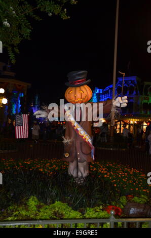 Decorazioni di Zucca di Halloween presso il Regno Magico di Disney,Orlando in Florida. Foto Stock