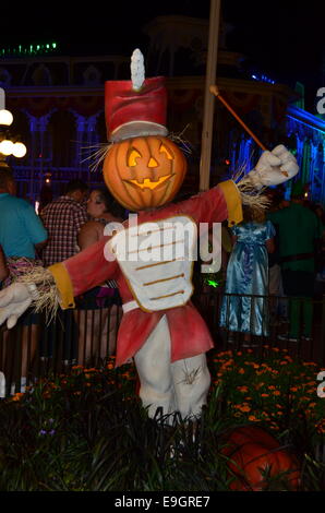 Decorazioni di Zucca di Halloween presso il Regno Magico di Disney,Orlando in Florida. Foto Stock