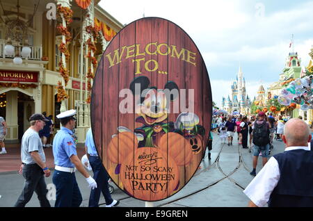 Decorazioni di Zucca di Halloween presso il Regno Magico di Disney,Orlando in Florida. Foto Stock