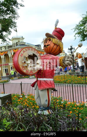 Decorazioni di Zucca di Halloween presso il Regno Magico di Disney,Orlando in Florida. Foto Stock