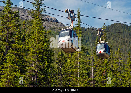 Gondola di Sulphur Mountain, il Parco Nazionale di Banff Foto Stock