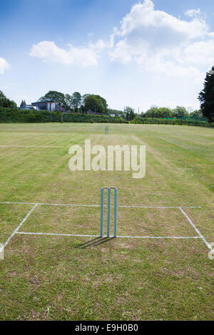 Giorno Perfetto per una partita di cricket, pronto per giocare per iniziare Foto Stock