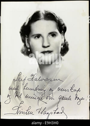 Portrett av Kirsten Flagstad, ca 1940-45 Foto Stock