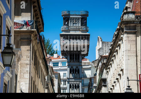 Elevador de Santa Justa, Lisbona, distretto di Lisbona, Portogallo Foto Stock