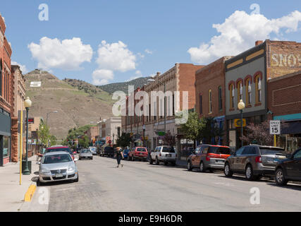 Salida, Colorado, Main Street USA, con tipici negozi e magazzini Foto Stock