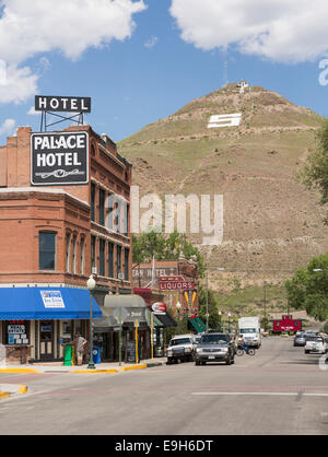 Strada principale di salida, Colorado, Stati Uniti d'America - con hotel e negozi Foto Stock