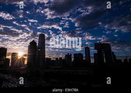 Tramonto a Pechino, Cina Foto Stock