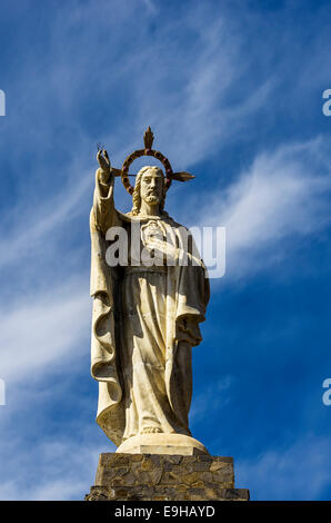 La scultura Corazón de Jesús sulla montagna montana del Cristo, San Sebastián de la Gomera, Tenerife, Isole Canarie Foto Stock