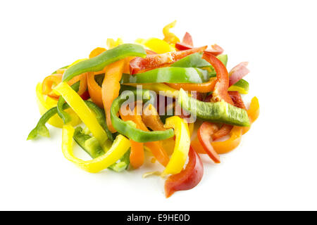 Tagliate a fette di coloratissimi peperone dolce Foto Stock