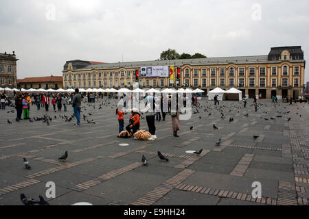 La piazza principale di Bogotà, Colombia Foto Stock