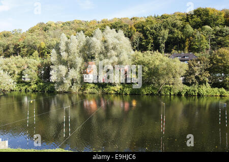 Il parco di whitewater in Hohenlimburg, Germania Foto Stock