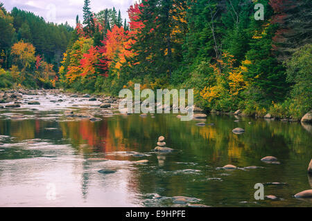 Colori autunnali in Adirondacks State Park, vicino a Lake Placid nella parte settentrionale dello Stato di New York, Stati Uniti d'America Foto Stock