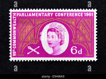 Francobollo. La Gran Bretagna. La regina Elisabetta II. Settimo Commonwealth Conferenza parlamentare. 1961. Foto Stock
