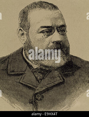 Josep Feliu Codina (1845-1897). Catalán giornalista e scrittore. Incisione. Xix secolo. Foto Stock