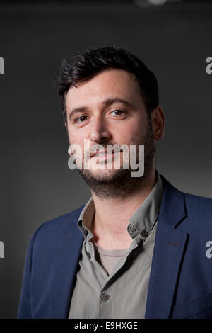 James Ley, drammaturgo e produttore di teatro, al Edinburgh International Book Festival 2014. Edimburgo, Scozia. Foto Stock