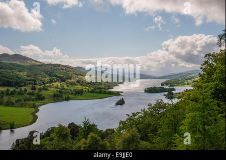 Visualizzazioni delle Highlands, Regina della vista, Loch Tummel, Scotland, Regno Unito Foto Stock