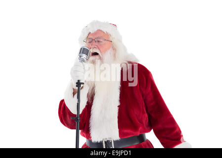 Babbo Natale sta cantando canzoni di Natale Foto Stock