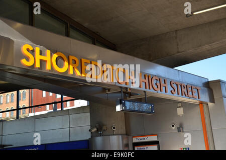 Shoreditch High Street Overground dalla stazione di East London Foto Stock