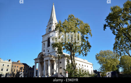 La Chiesa di Cristo la Chiesa Anglicana sulla strada commerciale in Spitalfields, East London Foto Stock