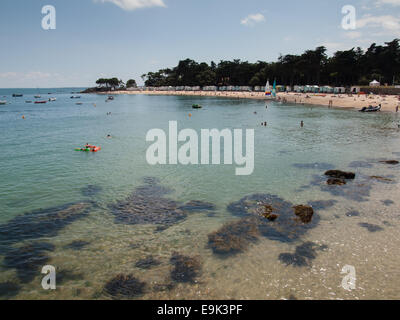 La spiaggia "Plage des dame' Noirmoutier-en-l'Île noirmoutier su un giorno di estate Foto Stock