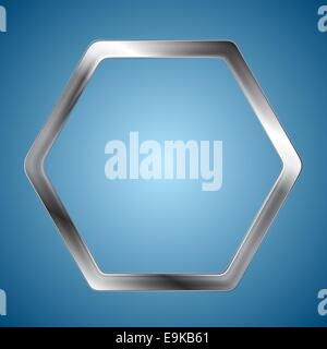 Abstract esagonale metallico sfondo dei logo. Il design del vettore Foto Stock