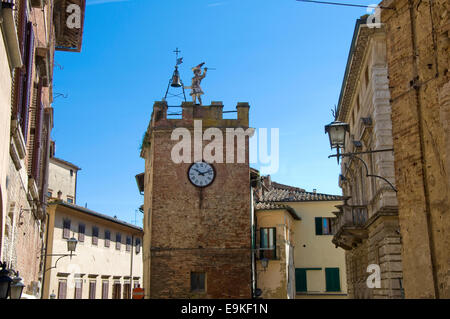 Clock Tower, Montepulciano, Siena, Italia Foto Stock