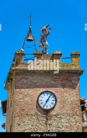 Clock Tower, Montepulciano, Siena, Italia Foto Stock