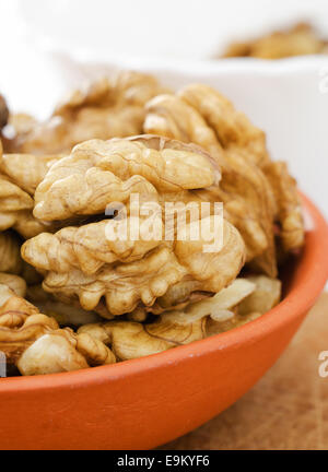 In prossimità del nucleo di noce in vaso in ceramica Foto Stock