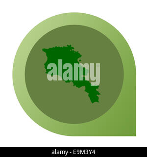 Isolato Armenia mappa pin contrassegno in flat web design di stile. Foto Stock