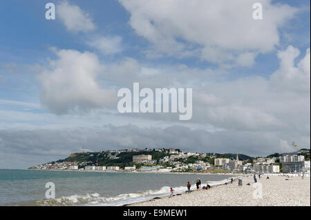 Spiaggia dell'Oceano Atlantico, Le Havre, dipartimento Seine-Maritime, Alta Normandia, Francia Foto Stock