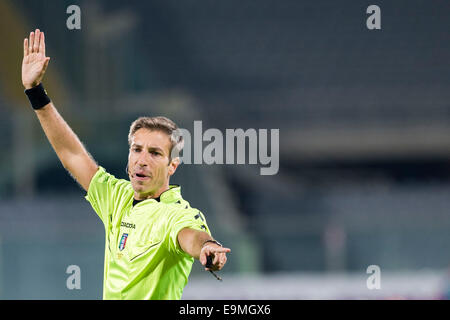 Firenze, Italia. 29 ott 2014. Davide Massa (Referente) Calcio/Calcetto : Italiano 'Serie A' match tra Fiorentina 3-0 Udinese al Artemio Franchi Stadium di Firenze, Italia . Credito: Maurizio Borsari/AFLO/Alamy Live News Foto Stock