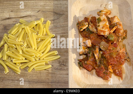 Pasta con ragù di pesce spada Foto Stock