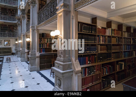 Stati Uniti, Maryland Baltimore, Johns Hopkins University, Peabody Library Foto Stock