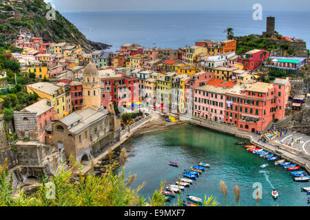 Vernazza, Cinque Terre, Italia Foto Stock