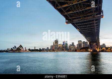 Drammatico tramonto panoramico foto porto di Sydney Foto Stock