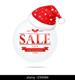 Banner di Natale con Babbo Natale Cap Foto Stock