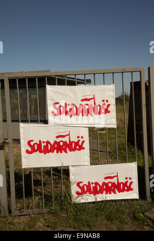 Ingresso al Cantiere di Danzica, casa del famoso movimento di solidarietà che attaccato democraticamente esegui unione comunista in P Foto Stock