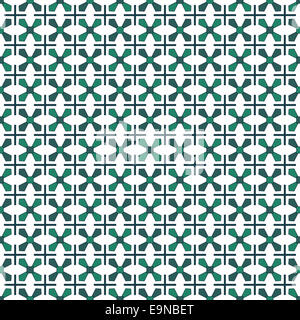 Senza soluzione di continuità geometrica pattern, in verde e in sfumature di blu Foto Stock