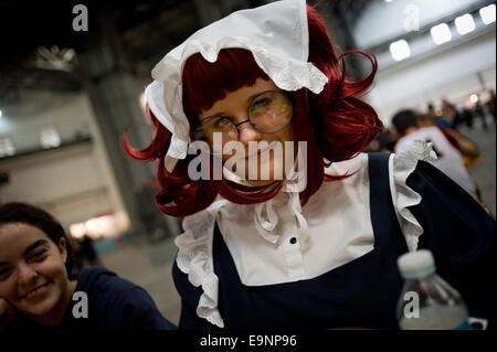 Barcellona, Spagna. 30 ott 2014. A Barcellona Carolina, vestito come personaggio manga Kuroshitsuji Meirin, nel SalÃ³n del manga.SalÃ³n del manga di Barcellona è una convenzione del manga e anime e cultura giapponese. © Jordi Boixareu/ZUMA filo/Alamy Live News Foto Stock