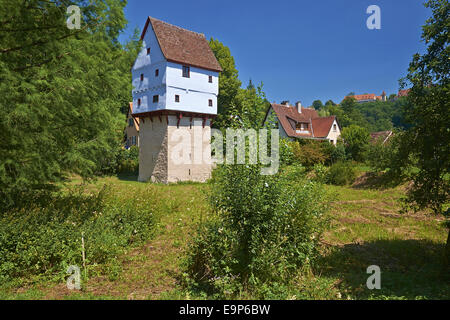 Toppler castello in Rothenburg ob der Tauber, Baviera, Germania Foto Stock