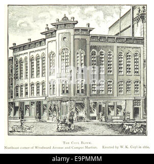 Imprenditore(1884) Detroit, p515 IL BLOCCO COYL. L'angolo nord-est di Woodward Avenue e il Campo Marzio. Eretto da W. K. COYL NEL 1860 Foto Stock