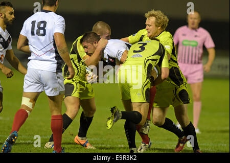 Galashiels, Regno Unito. 31 ott 2014. Campionato europeo di Rugby League Campionato Europeo Scozia RL vs Francia XII, Netherdale Galashiels (Foto: Rob grigio) Credito: Rob grigio/Alamy Live News Foto Stock