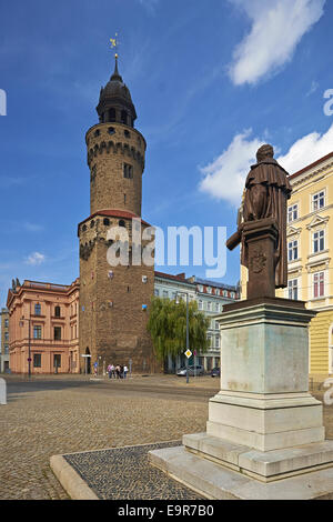 Reichenbach tower con Demiani monumento in Görlitz, Germania Foto Stock