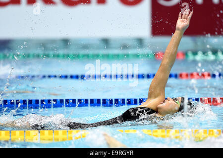 Tatsumi International Piscina, Tokyo, Giappone. 28 ott 2014. Sayaka Akase (JPN), 28 ottobre 2014 - Nuoto : FINA /MASTBANK Nuoto Coppa del Mondo Donne di Tokyo 200m dorso finale a Tatsumi International Piscina, Tokyo, Giappone. © AFLO SPORT/Alamy Live News Foto Stock