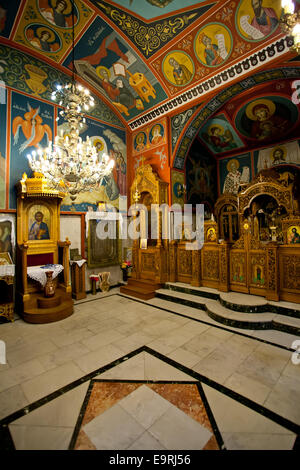 Chiesa Santuario nella Valle di Tempe nella regione della Tessaglia, Grecia. Foto Stock