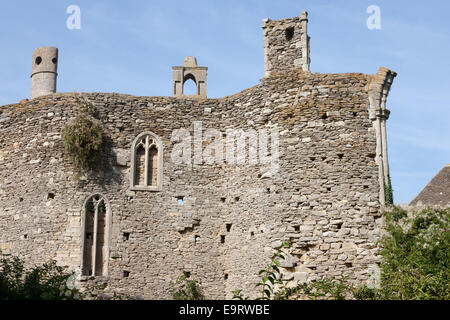 Fake follia muro di pietra nella motivazione della Corte a Corsham in Corsham, Wiltshire Foto Stock