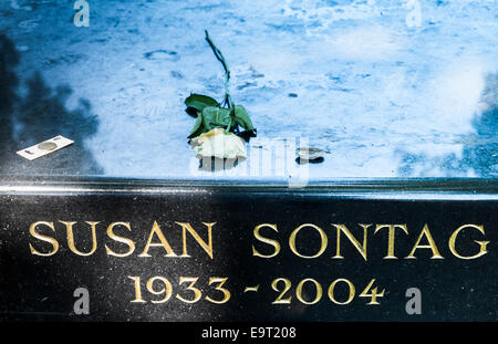 Graveside della scrittrice americana Susan Sontag, cimitero di Montparnasse, Parigi, Ile de france, Francia Foto Stock