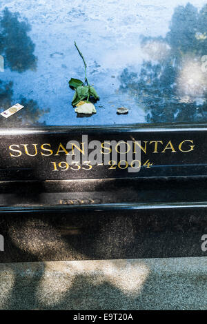 Graveside della scrittrice americana Susan Sontag, cimitero di Montparnasse, Parigi, Ile de france, Francia Foto Stock