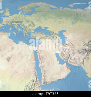 Mappa di Europa, Asia e Medio Oriente. Gli elementi di questa immagine fornita dalla NASA Foto Stock